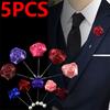 5pcs Roses Flower Faux Pearl Brooch Fashion Vintage Men Elegant Shirt Suit Lapel Pins Brooches Prom Wedding Party Clothing Accessories Jewelry