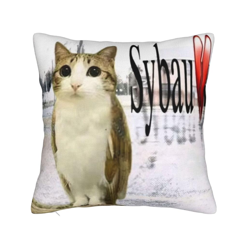 Подушки с принтом кошки и совы, забавные наволочки, товары, декоративные чехлы для подушек в гостиную, квадратные, разные размеры