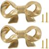 4 PCS Bronze Cupboard Door Pull Knob Vintage Bowknot Drawer Handle Furniture Dresser Knob Single Hole Drawer Knob for Home Decor