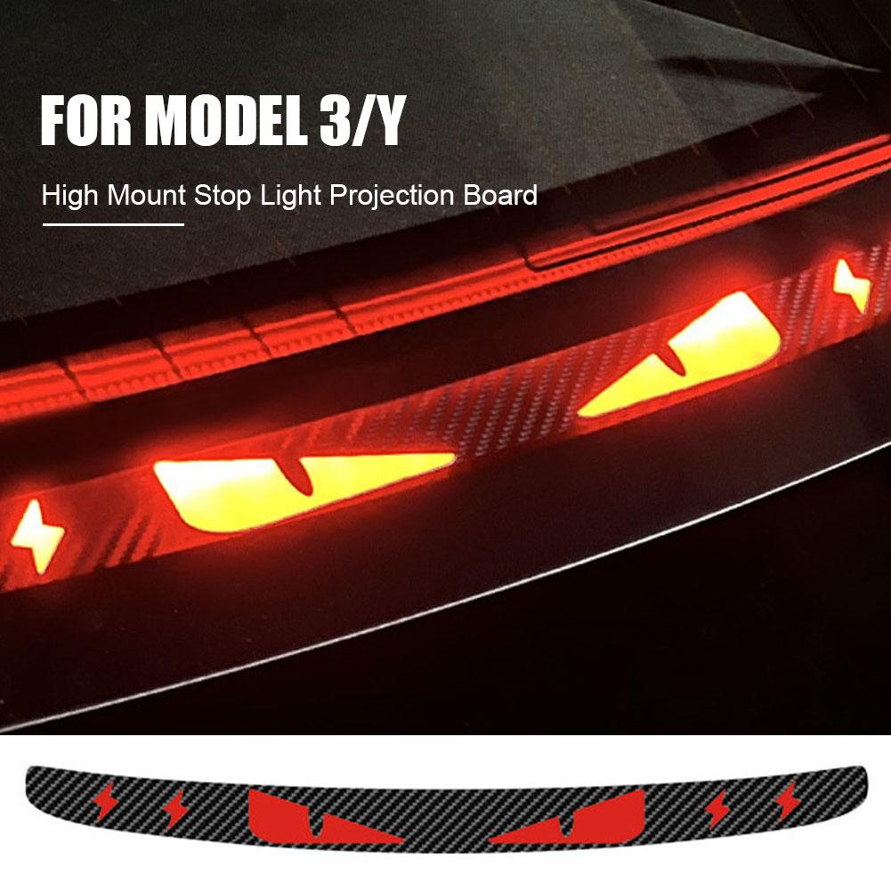 Для Tesla Model 3 Model Y High Mount Stop Light Projection Board ПВХ Мягкая доска Stop Light Patch Простая установка Аксессуары