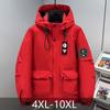 Большие размеры 4XL-10XL Модные мужские парки Зимнее пальто С капюшоном Повседневное Свободное Толстое Теплое Оверсайз Верхняя одежда Мужские куртки