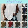 Summer Printed Mens Solid Color Sweatabsorbing Breathable Shoulder Expanding Sleeveless Vest