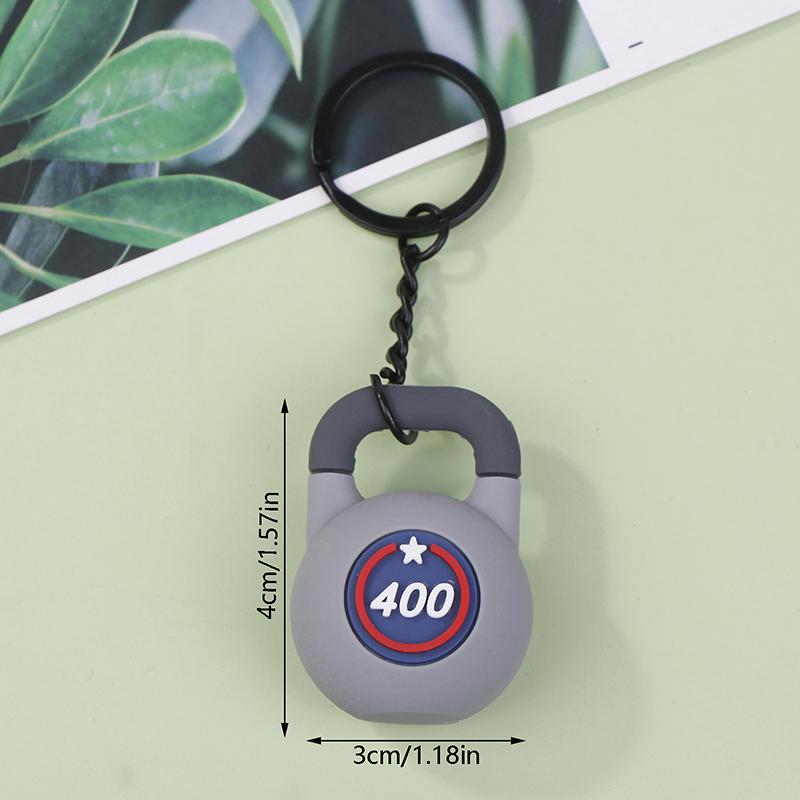 3D брелок для ключей в виде гири для женщин, симпатичный брелок для ключей от автомобиля, спортивный брелок из ПВХ, креативный брелок для сумки