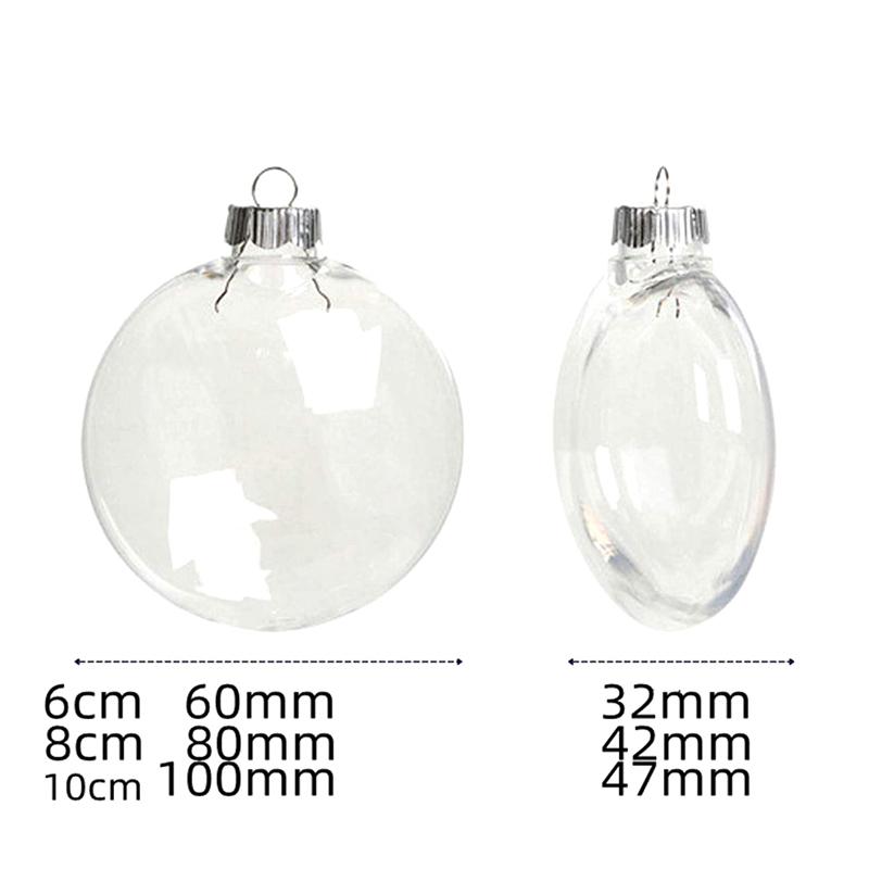 6/8/10 см пластиковый прозрачный рождественский шар домашнее рождественское вечернее украшение сделай сам прозрачный заполняемый подвесной кулон на елку украшение