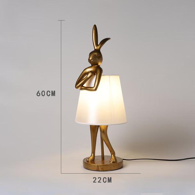 Nordic Minimalist Rabbit Table Lamp: Modern Bedroom/Bedside Resin Design