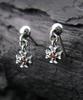 Серлингворт Блестящие Кресты-D1 Серьги с Натуральным Камнем и Серебряным Крестом