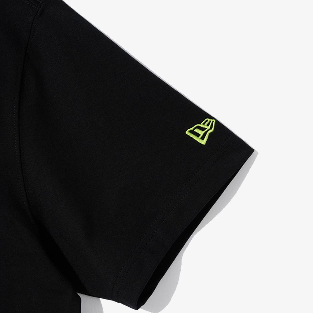 New Era SS24 Футболка унисекс с принтом букв, круглым вырезом, коротким рукавом, пуловер, черная 14179014