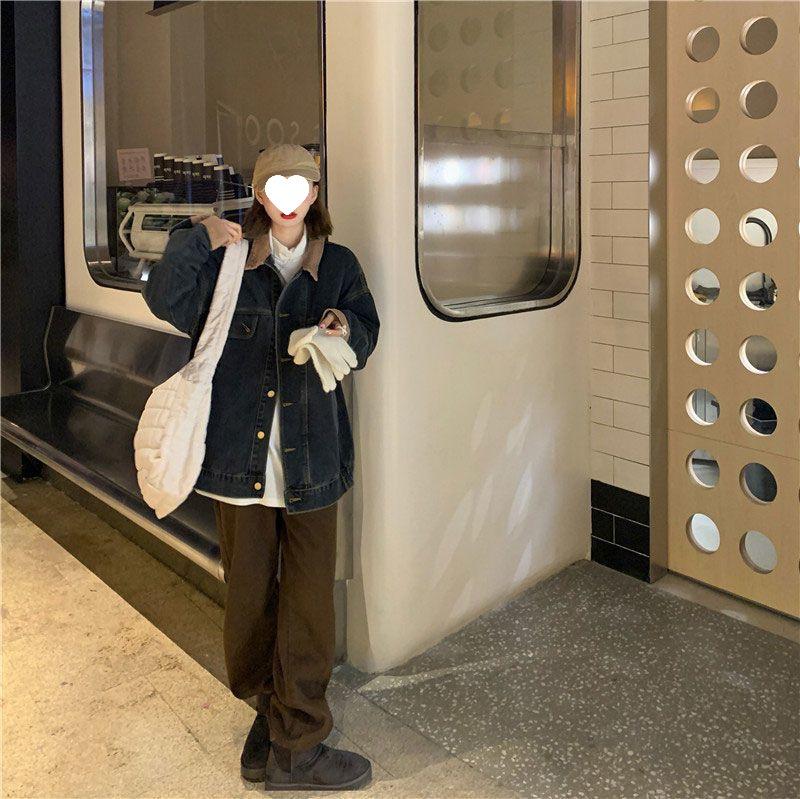 Trendy Retro Denim Jacket for Women - Autumn/Winter Loose Fit, Versatile Style