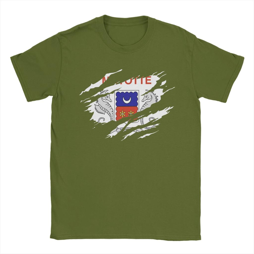 Mayotte flag T Shirts Unisexs 100 Cotton Novelty TShirt Crewneck Tees Short Sleeve Clothes Printed