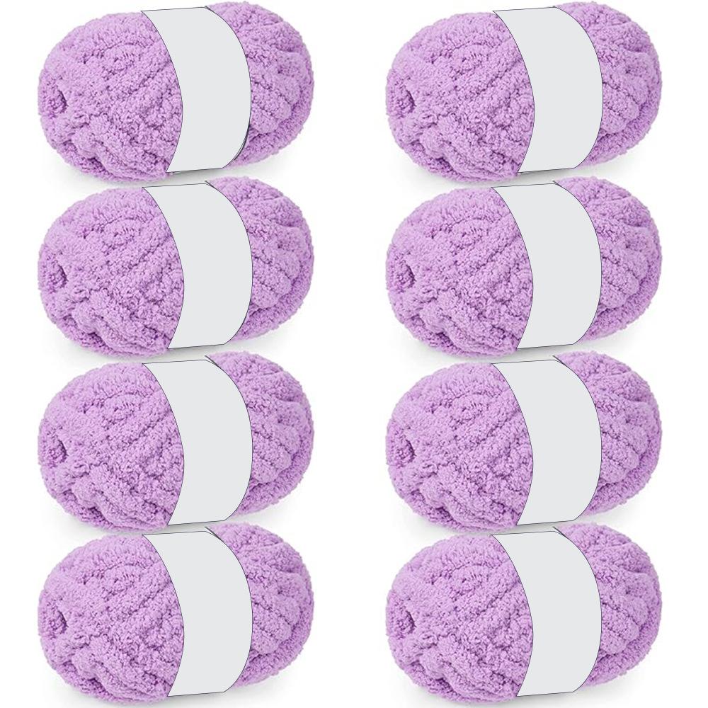 Chenille thick yarn, for hand-knitted blankets, 8 oz/pack (8 packs)
