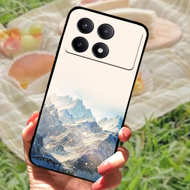For Xiaomi Poco X6 Case Cover Poco X 6 X6 Pro 5G Silicone Soft Marble Black Bumper Funda Coque for Xiaomi Poco X6 Pro Protective