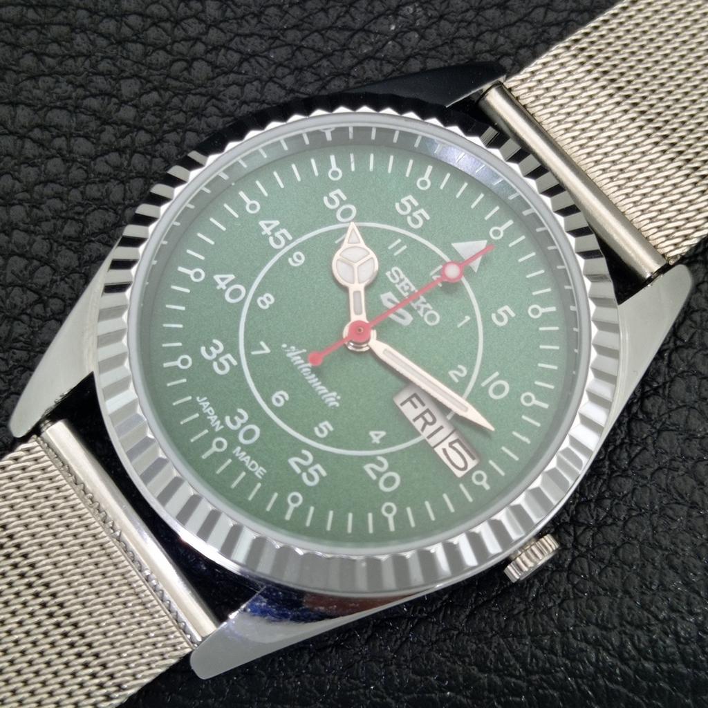 ОТРЕСТАВРИРОВАННЫЕ ВИНТАЖНЫЕ МУЖСКИЕ АВТОМАТИЧЕСКИЕ ЧАСЫ SEIKO 5 6309A ЯПОНИЯ ЗЕЛЕНЫЕ a442915-1