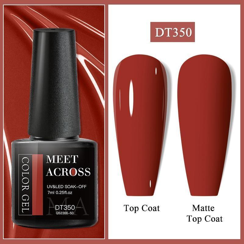 MEET ACROSS Блестящий гель-лак для ногтей, популярный телесный, розовый, красный, синий, блестящий гель-лак, красочный гель для начинающих, маникюр, салон дизайна ногтей