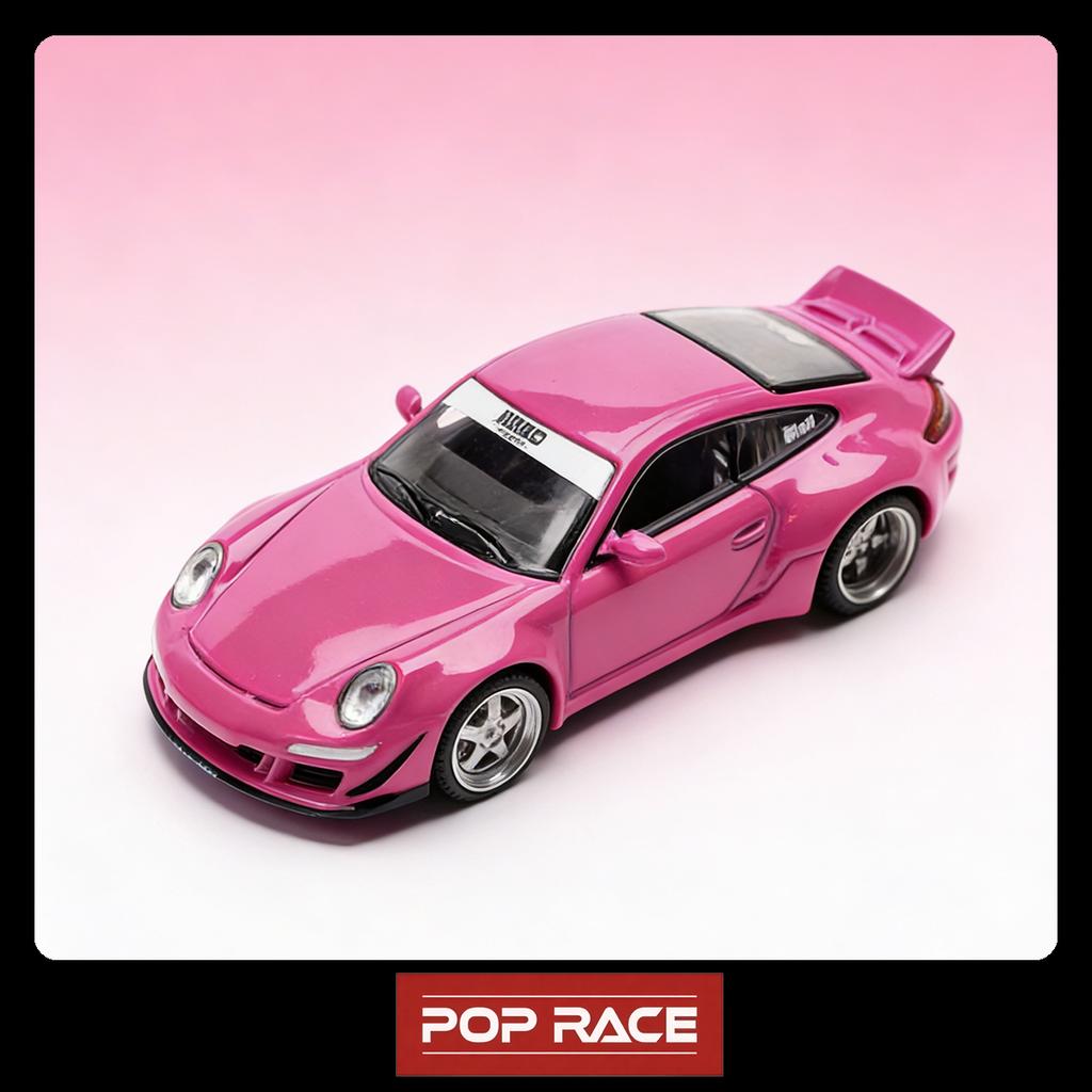 AABKQ1 POP RACE PR640202 1:64 Porsche 911 997 RWB Widebody Pink Limited Edition Diecast Model Car In Stock Ready To Ship