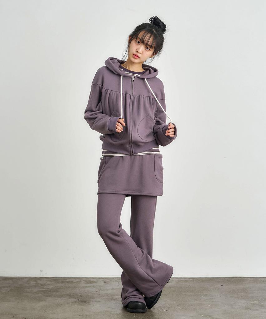 KIJIKO Ke611-Bootcut Skirt Pants Purple