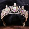 European Style Wedding AB Diamond Hair Accessories Crown Baroque Aristocratic Style Luxury Festival Bride Large Crown