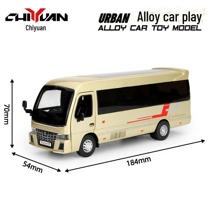 Игрушечная модель автобуса из сплава в масштабе 1/32 со звуком и светом - инерционный механизм, украшение для торта 