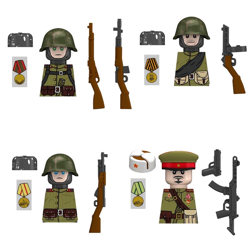 Военная фигурка солдата Строительные блоки Британская армия США Французская армия Оружие 101-я воздушно-десантная дивизия Офицер Пехота M1 Игрушки Подарки D126