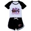Kids Summer Sport T-Shirt And Shorts 2 Piece Outfit Tracksuit Set Short Sleeve Print Crop Tops With Clothing Set