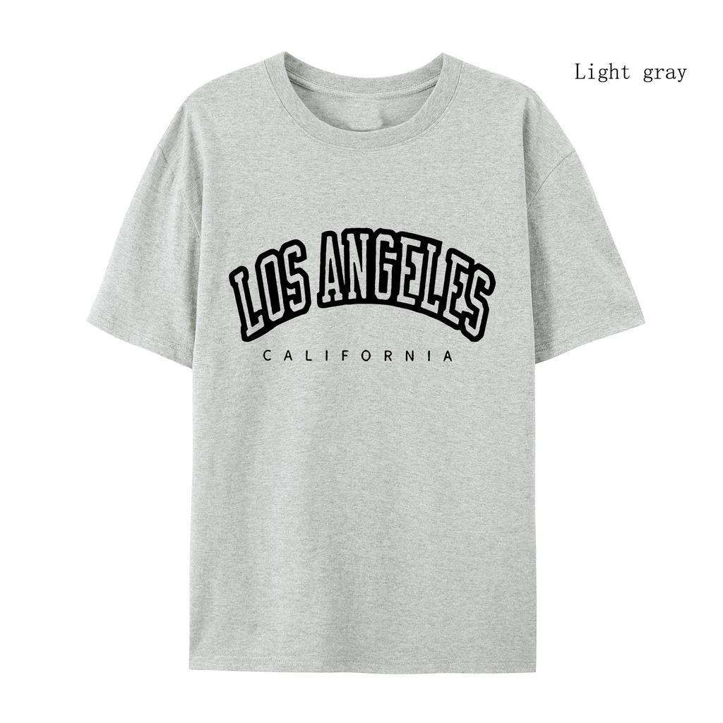 Женская футболка с рукавом большого размера Лос-Анджелес Печать Женская футболка Зимняя свободная футболка высокого качества Футболка с буквенным принтом