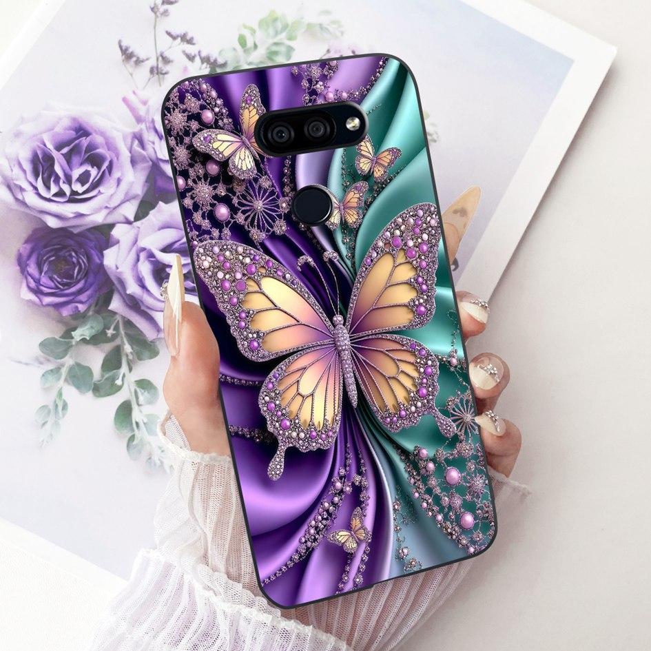 For LG K40s 2019 Case New Fashion Flower Butterfly Soft Silicone Matte Cover For LG K40s K 40s Funda on LGK40s Shockproof Bumper
