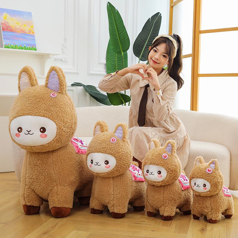 Очаровательная пухлая плюшевая игрушка альпака, компаньон, с цветочным узором, детская кукла, подарок на день рождения