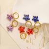 Ceramic Dopamine Starfish Earrings for Women Colorful Vibrant Pendant Youthful Hypoallergenic Stainless Steel  Zircon Gift