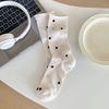Polka Dot Socks, Women's Mid-calf Socks, Trendy Summer Thin Cotton Student Mesh Breathable Rolled-up Long Socks