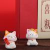 Cute Fortune Cat Figurines Mini Cat Micro Landscape Ornament DIY Lucky Cat Car Ornaments  Gift