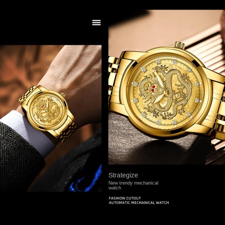 ONTHEEDGE Полые часы Мужские стальной ремешок Кварцевые Светятся в темноте Водонепроницаемые Тренд Немеханические