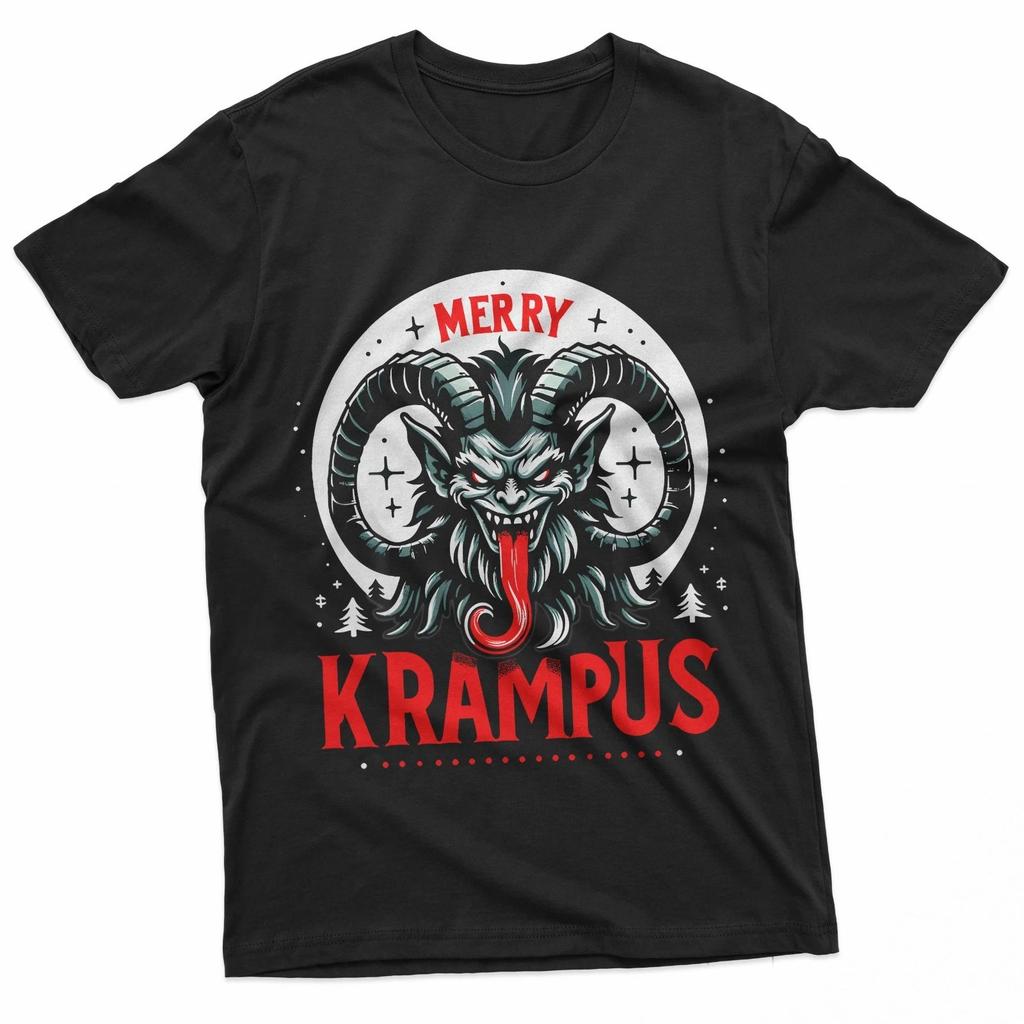 Funny Krampus Men Women Merry Krampus Horror Christmas 100% Cotton T-shirt Mens Tees Top