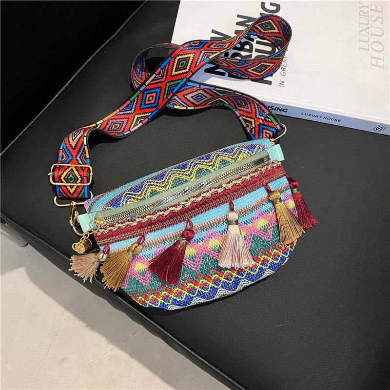 Новая плетенная сумка с кисточками маленькая повседневная простая сумка через плечо сумка-мессенджер поясная сумка женская нагрудная сумка женская