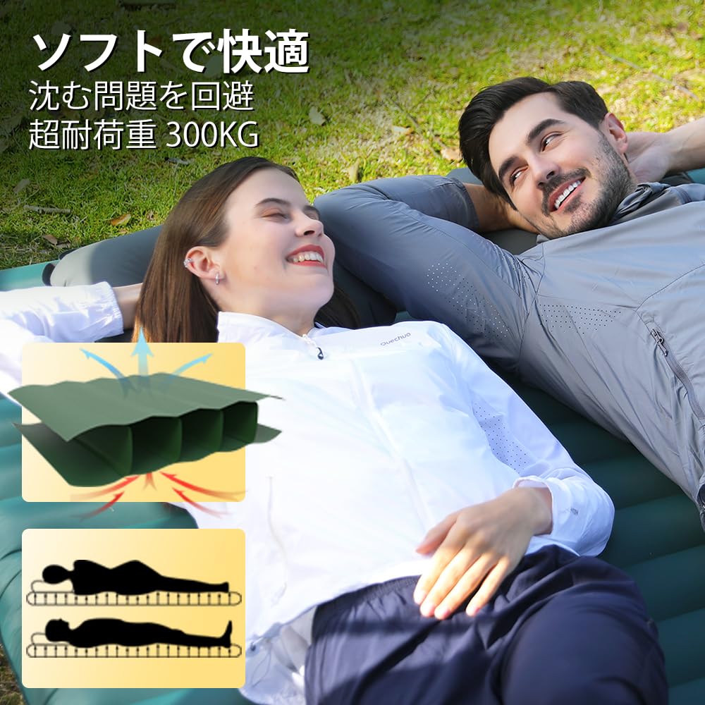 Aerogogo сверхтолстый надувной коврик для кемпинга, самонадувающийся матрас толщиной 14 см, встроенный электрический насос, легкий и прочный, самый удобный для кемпинга