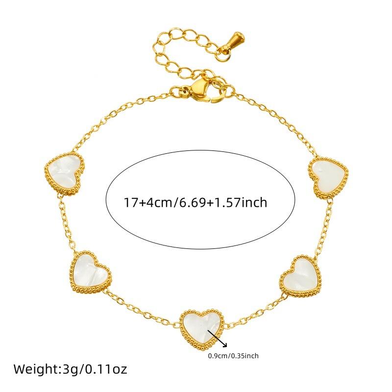 Gold Plated Mother of Pearl Heart Necklace Earrings Set Dainty Love Pendant Jewelry
