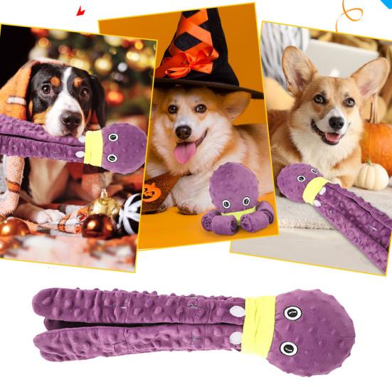 Большая пищащая игрушка для собак «Осьминог», интерактивная мягкая игрушка «Осьминог», неразрушимая игрушка для жевания и перетягивания каната в виде щенка для маленьких, средних и больших собак