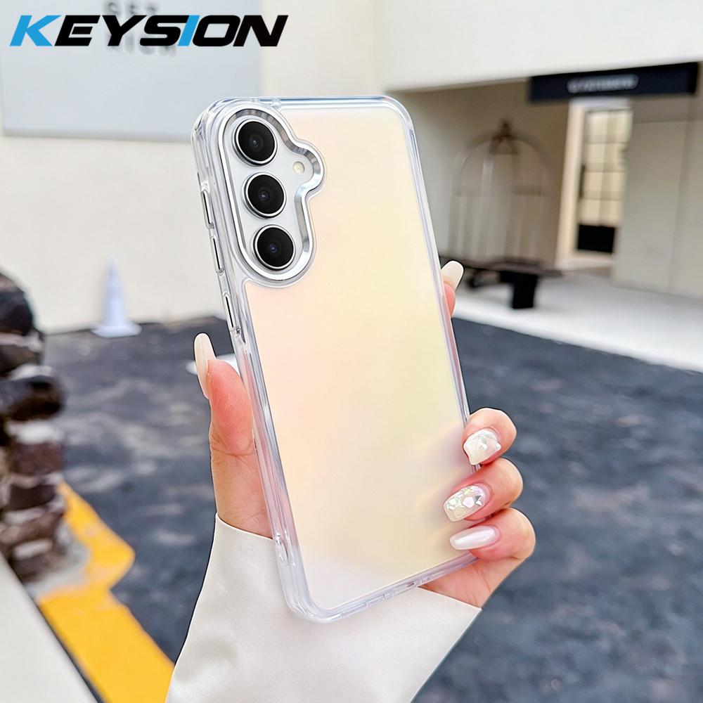 KEYSION Модный лазерный градиентный цветной чехол для телефона Samsung A54 5G A34 A24 A14, ударопрочная задняя крышка из ТПУ+ПК для Galaxy A04S