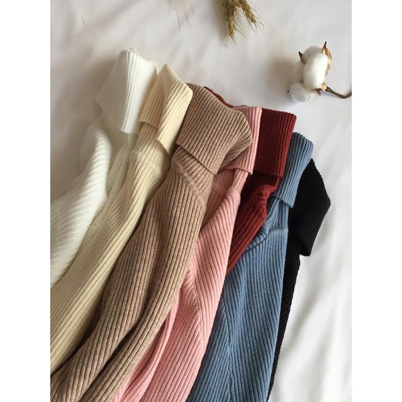 Осенне-зимний толстый свитер, женский вязаный пуловер в рубчик, водолазка с длинным рукавом, тонкий джемпер, мягкий теплый пуловер, Femme