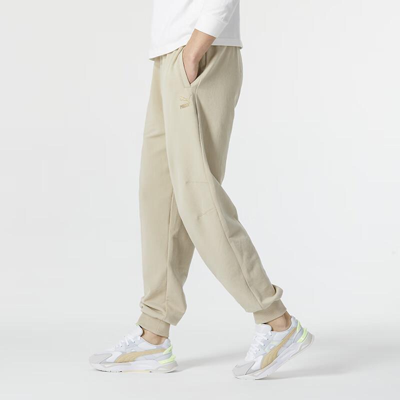 Puma Новогодние однотонные эластичные резинки на талии для бега, зауженные трикотажные спортивные брюки унисекс цвета хаки 625837-90