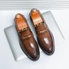Fashion Trendy Men's Party Leather Casual Shoes Loafers Luxury Versatile Slip On Wedding Outdoors Parties and Men's Oversized Shoes