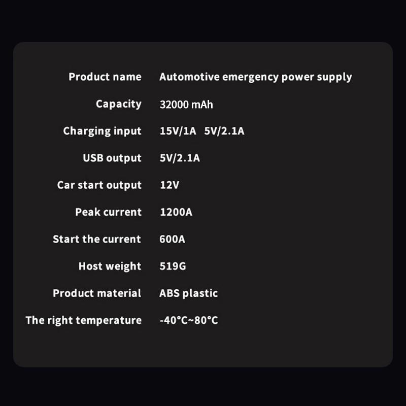 Автомобильный стартер 1200А, портативное зарядное устройство, автомобильный усилитель, источник аварийного запуска, 12 В, устройство автоматического запуска, аварийный автомобильный аккумулятор, стартер