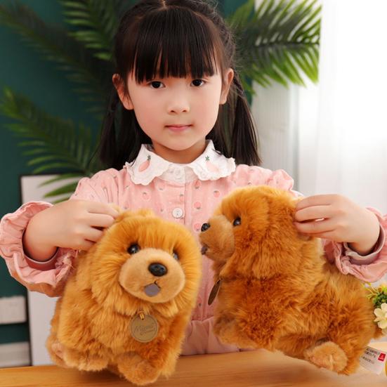 Simulation Dog Plush Toy Fully Filled Cozy Touch Soft Cute Animal Doll