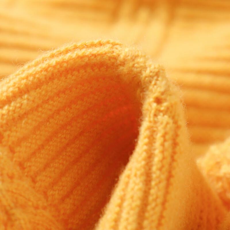 TUHUANG Women's 100% Pure Wool Textured V-Neck Sweater