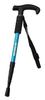 Captain Stag Compact Sliding Walking Lightweight Minimum Length Aluminum FEEL BOSCO T-Grip 4-Section Stick, (220g), (445mm), Alloy, Blue, UM-2314