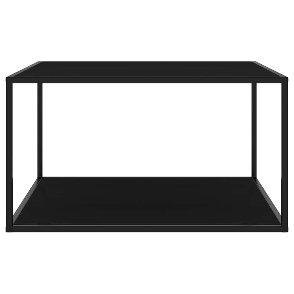 Black Coffee Table with Black Glass 90 x 90 x 50 cm