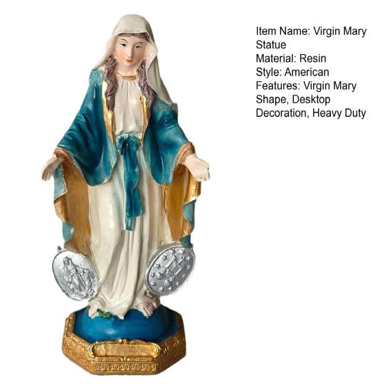 Стоящая статуя Девы Марии, статуэтка Богоматери из смолы, скульптура, домашний офис, книжная полка, украшение рабочего стола, орнамент, духовные дары