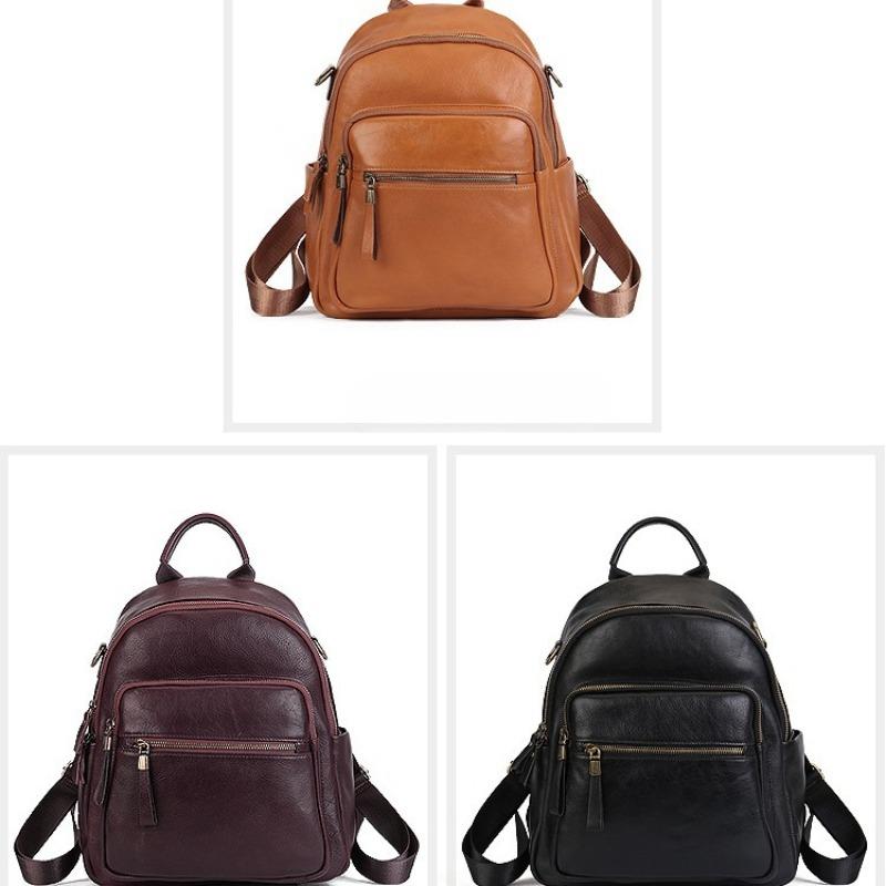 Первый слой рюкзак из коровьей кожи большой емкости Advanced Sense Retro Большая сумка Мягкий рюкзак из натуральной кожи