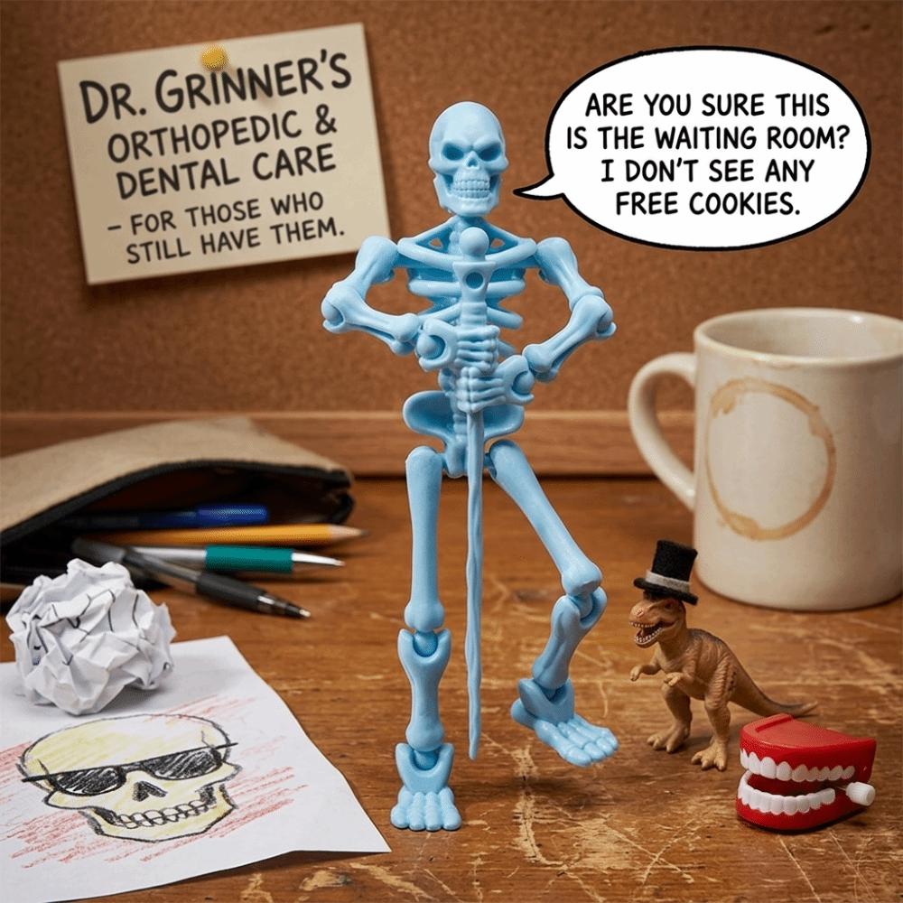 Lightweight Sturdy 3D Printed Skeleton Model Movable Joint Skeleton Toy Prank Gift