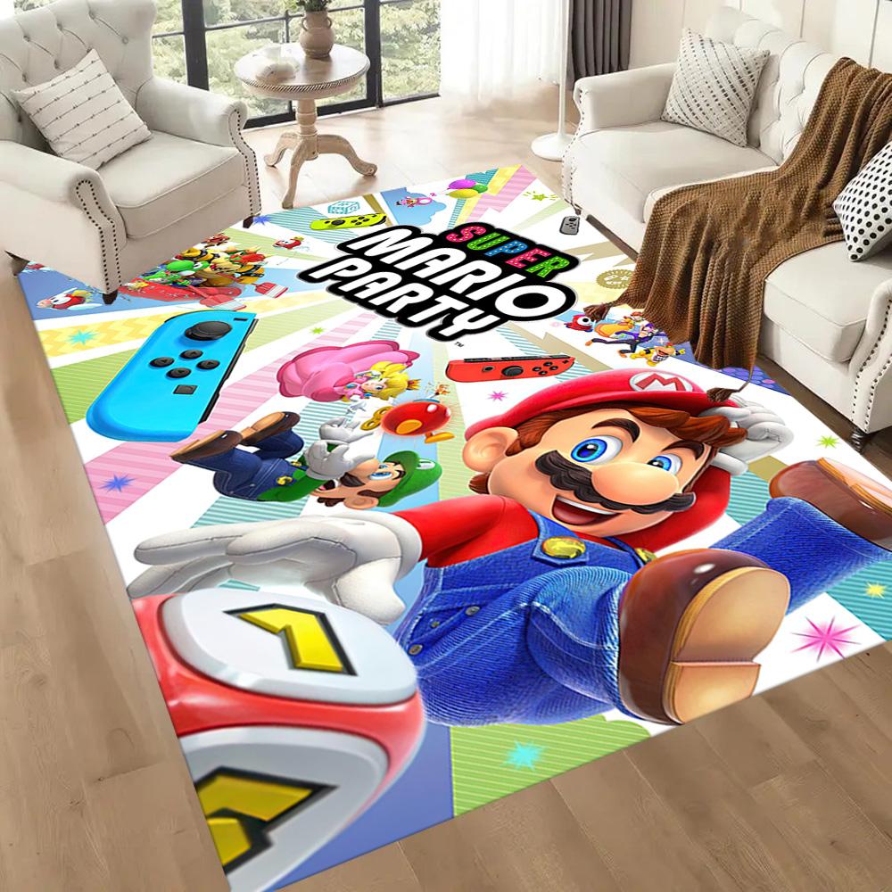 Super Mario Party Fun Square rugs are a great choice for living rooms, bedrooms, home décor, and as gifts.