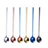 304 Food Grade Stainless Steel Spoon Long Handle Ice Cream Tea Coffee Spoons Stir Round Scoops Tableware Kitchen Bar Tools
