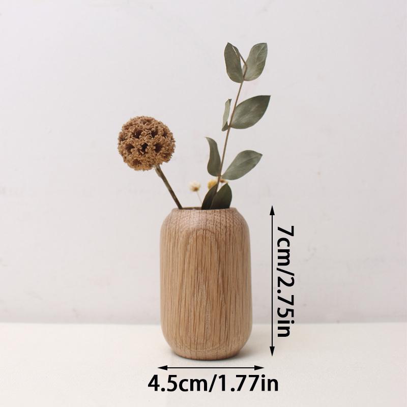Creative Solid Wood Small Vase Solid Wood Flower Ware Dry Flower Arrangement Vase